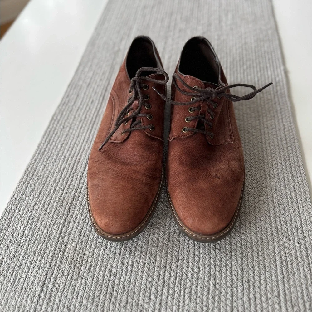 Cole Haan Cognac Brown Genuine Suede Tie Oxfords Dress Shoes Sz 12M